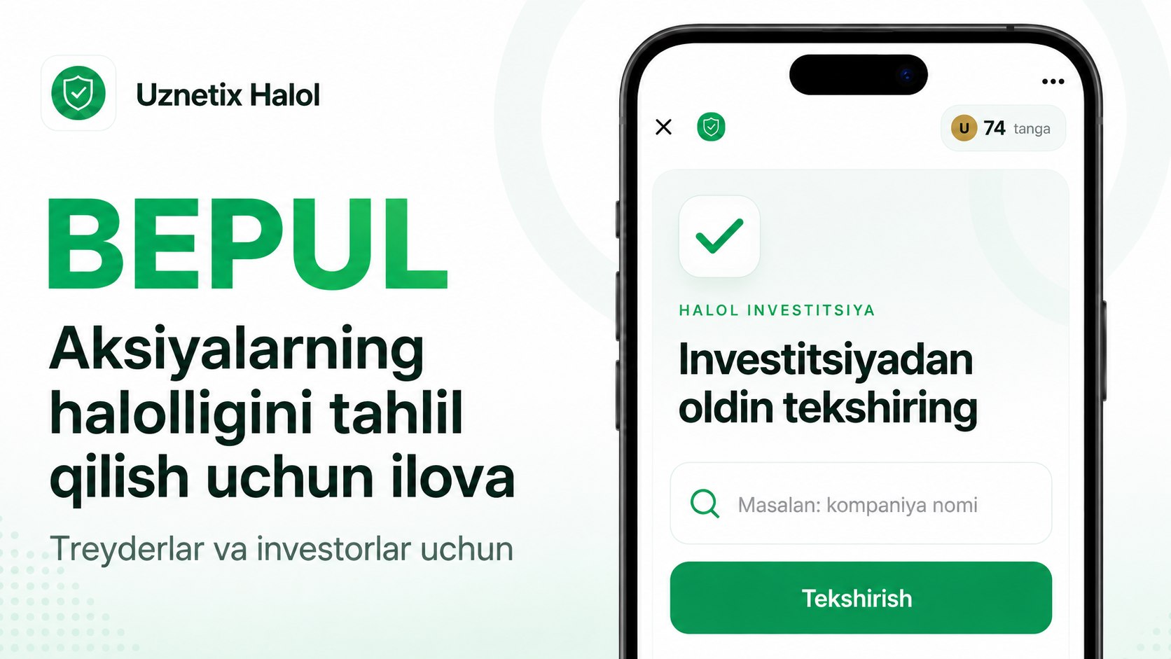Halollikni tahlil qilish uchun ilova